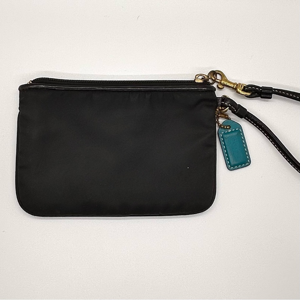 Coach Black Wristlet Nylon Leather Trim - Picture 5 of 9